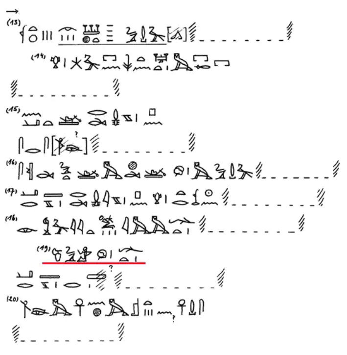 Papyrus Boulaq 18 with highlighted impalement reference