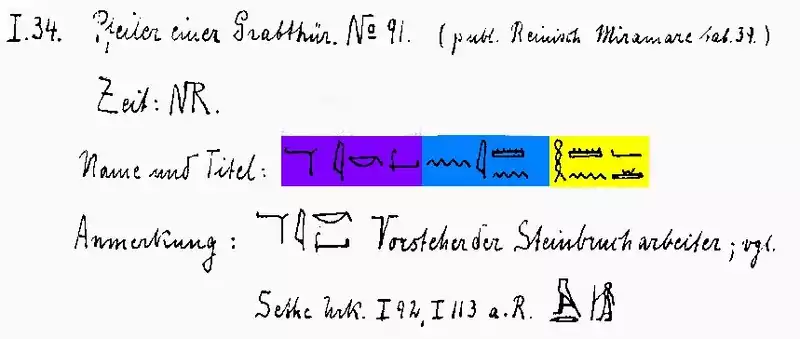 German Egyptologist Rienisch's annotation of Haman's title